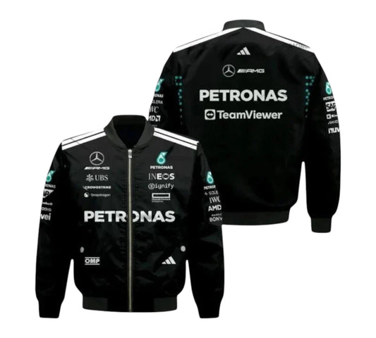 2025 George Russell Formula One Bomber Jacket – Mercedes AMG F1 Edition