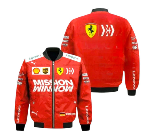 Sebastian Vettel Formula One Racing 2019 Mission Winnow Ferrari Vintage Jacket