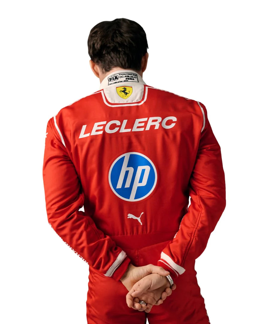 New 2026 Ferrari Race Suit Available in Lewis Hamilton and Charles Leclerc and and flag