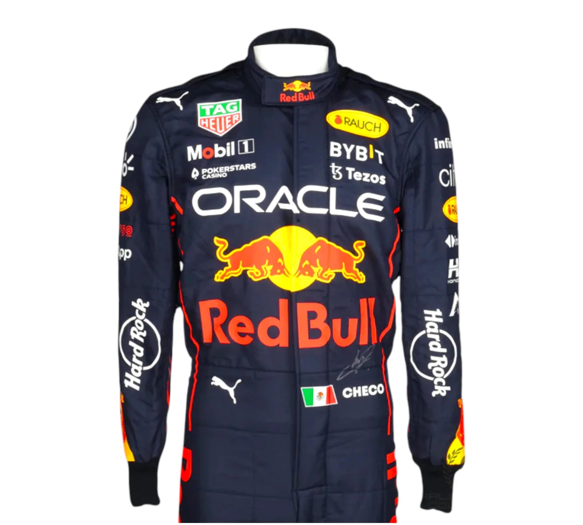 2022 Sergio Perez Signed Used Red Bull Racing F1 Suit