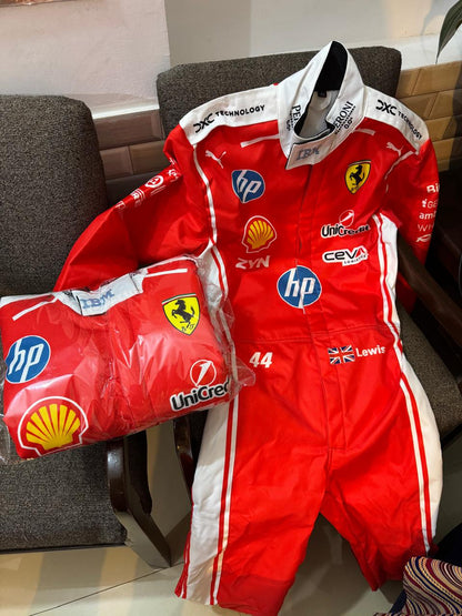 New 2026 Ferrari Race Suit Available in Lewis Hamilton and Charles Leclerc and and flag
