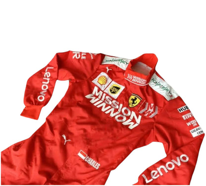 2019 Charles Leclerc Team Ferrari Mission Winnow Embroidery F1 Race Suit