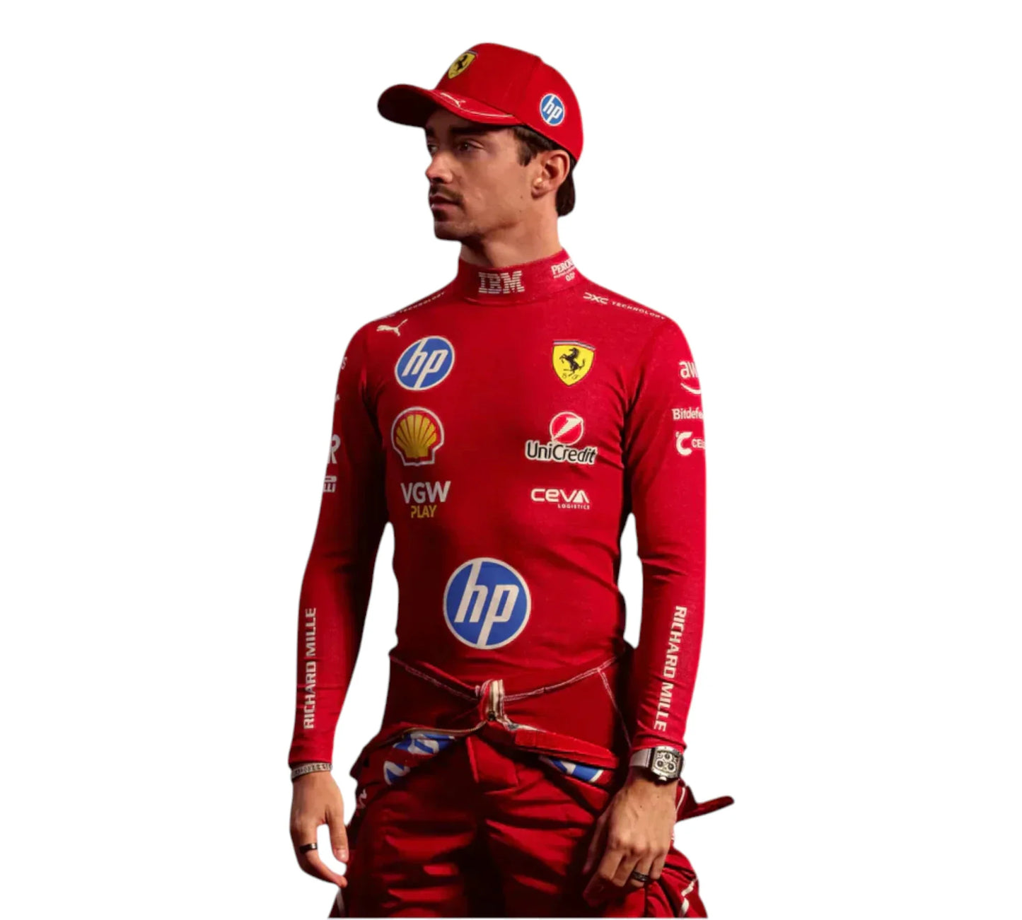 New 2025 Charles Leclerc Scuderia Ferrari HP F1 Racing Suit
