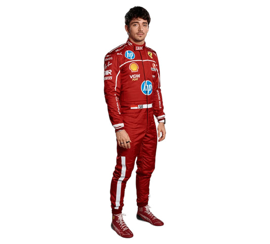 New 2025 Charles Leclerc Scuderia Ferrari HP F1 Racing Suit