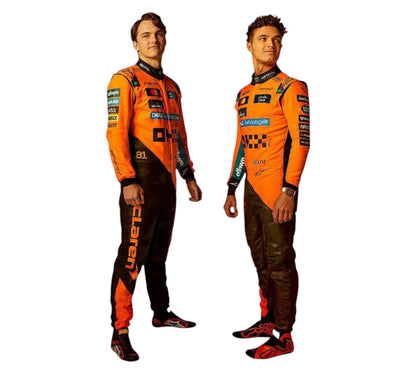 New 2025 Lando Norris & Oscar Piastri McLaren F1 Team Replica Racing Suit