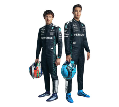 New 2025 George Russell & Andrea Kimi Antonelli Mercedes AMG F1 Replica Racing Suit